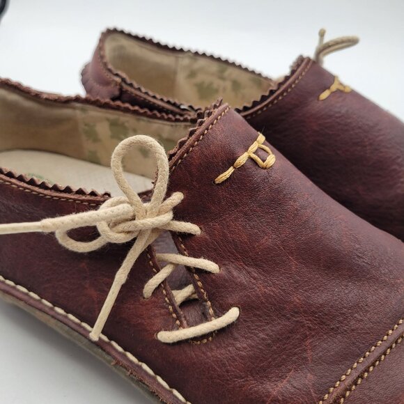 EL NATURALISTA Women's 10 Burgundy Leather Comfort Shoes Unique Quality Spain - Picture 13 of 13